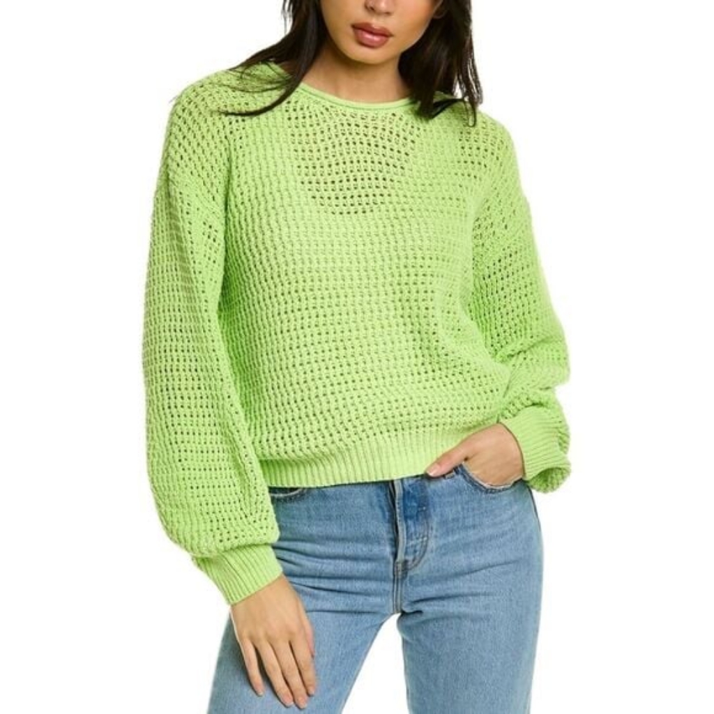 A.L.C. Laney Cotton Blend Green Open Knit Sweater Size M